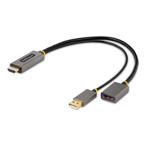 Adaptador De Vídeo Startech.com Cable 30cm Adaptador Hdmi A Displayport -  Activo - 4k 60hz - Convertidor Hdmi 2.0 A Dp 1.2 - Hdr - Alimentado Por El  Bus Usb - De